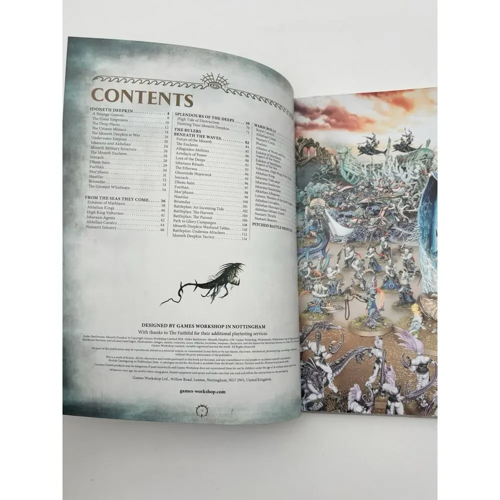 Warhammer Age of Sigmar: Order Battletome: Idoneth Deepkin Hardcover 2018 VG